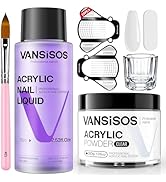 VANSISOS Acrylic Nail Kit: Clear Acrylic Powder 30g & 75ml Acrylic Liquid Set with Nail Brush Nai...