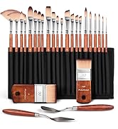 26pcs Paint Brush Set, Fuumuui Professional Acrylic Paint Brushes Complete Range of Sizes with Up...