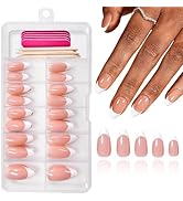 120 Pcs French Tips Press on Nails Medium Almond Fake Nails White Tips False Nails Full Cover Acr...