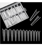 Poly Extension Gel Dual Nail Form, 120pcs Clear Dual Forms Flat Stiletto Nail Tips Quick Building...