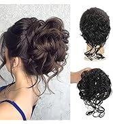 SDZNYQT Claw Messy Bun Hair Pieces Clip Wavy Curly Hair Chignon Clip in Hairpieces Tousled Updo D...