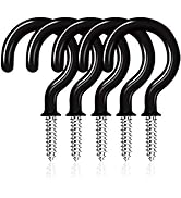 JEGONFRI 50 Pack Ceiling Hooks, 1-1/4 Inch Vinyl Coated Screw-in Hooks Hanging Plants & Flower Ba...