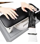 ASTONFOG Big Arm Rest for Nails, Foldable PU Leather Nail Hand Rest for Acrylic Nails, Non-Slip H...