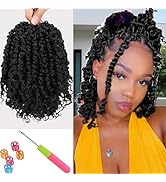 Passion Twist Crochet Hair 10 Inch 3 Packs Pre Looped Crochet twist Hair For Women Short Curly Cr...