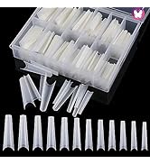 GoLashFun XXL Coffin Nail Tips for Acrylic Nails Professional,120PCS Natural Extra Long Coffin Ge...