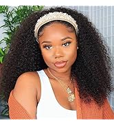 Smoothair Headband Wig Human Hair Kinky Curly Headband Wigs for Black Women Human Hair Wigs Gluel...