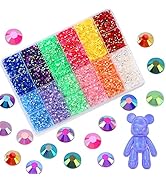 LIUDAMAI 36000PCS 24 Grid Resin Rhinestones Dream AB Flat Bottom Jewelry Violent Bear Stick Rhine...