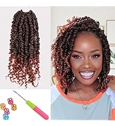 Passion Twist Crochet Hair 10 Inch 3 Packs Pre Looped Crochet twist Hair For Women Short Curly Cr...