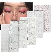 Self Adhesive Face Makeup Gems Pearls, 3D Star Heart Moon Shape Jewels Face Rhinestone Stickers, ...