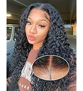 22 Inch Wear and Go Glueless Wigs Human Hair Deep Wave HD 6X4 Glue Lace Wig, 3D Dome Cap Glueless...
