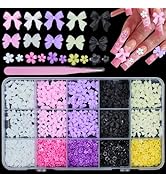 Bows and Flowers Nail Charms Set, 5 Color Bowknots Nail Charm+5 Color Blossom Flowers Nail Art Ch...