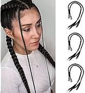 6Pcs Braid Hair Extensions Baby Braids Front Side Bang Curtain Straight Ponytail Clip in Hair Ext...