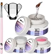 Morovan Builder Nail Gel for Nails 3 colors 1oz LED/U V Gels Clear Pink White Strengthen Nail Ext...
