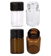 Beauticom 2ML Clear Glass Vial 12 Pieces with Orifice Reducer and Dropper Top