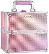 Frenessa Makeup Case Makeup Box Cosmetic Organizer Case Portable Make Up Artist Travel Case Stora...