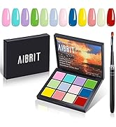 AIBRIT Gel Nail Polish Set, 12 Colors Tiny Solid Cream Gel Polish Cubes Red Green Yellow Blue Spr...