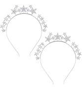 CustomyLife 2 Pack Star Halo Crown Headband for Woman, Non-Slip Sparkly Rhinestone Goddess Bridal...