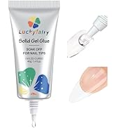 Luckyfairy 40ml Super Strong Nail Glue Soft Solid Gel Nail Glue for Press Ons Acrylic Nails, Mess...