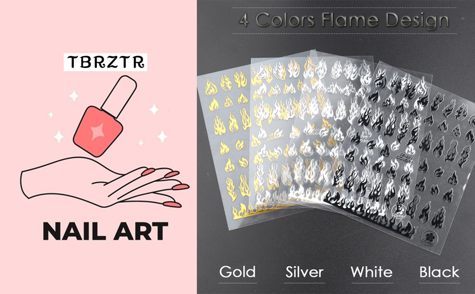 Flame Nail Art Stickers