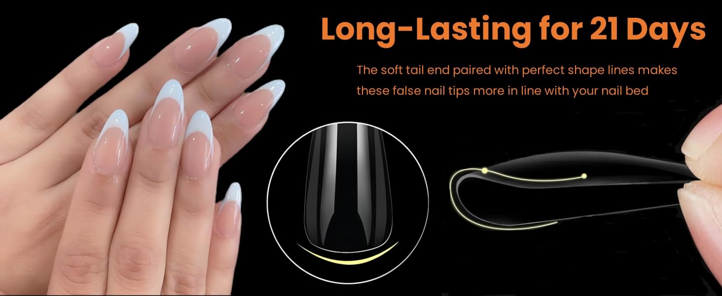 short clear nail tips