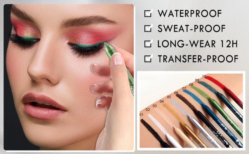nude white waterline eyeliner black brown gel cream eye liner pencil waterproof long lasting gold