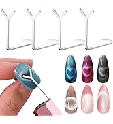 C12rtive Heart Cat Eye Nail Magnet Tool,4 Pcs Professional Stainless Steel Heart Cat Eye Nail Mag...