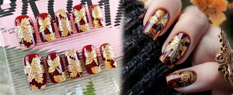 Maple Leaf Press on Nails