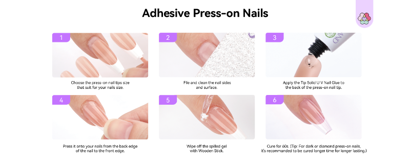 adhesive press on