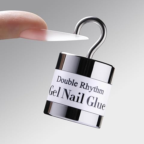 Double Rhythm 0.5Oz Nail Glue Gel for False Acrylic Nail Tips and Press on Nails Gel Glue Nail Lamp Needed