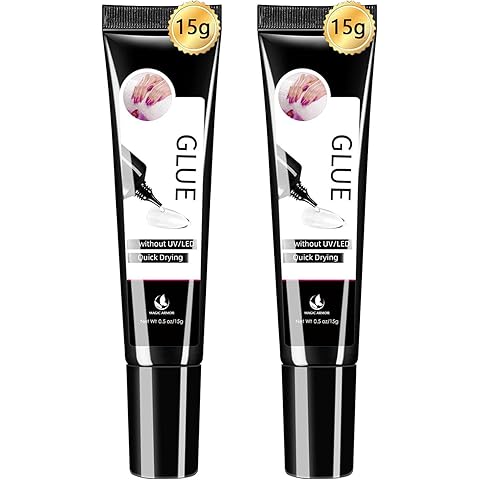 2Pcs Semi Solid Nail Glue for Press On Nail, No Need for UV Lamp Super Strong Nail ...