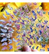 Butterfly Nail Art Stickers Decals Blue Pink Butterfly Nail Decals 5D Embossed Nail Stickers Nail...