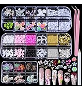 Teenitor Nail Charms and Gems Nail Art Tools, 3 Box 3D Flower Nail Charms for Nails Design Tools,...