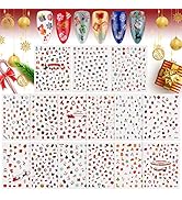 Kalolary Christmas Nail Art Stickers, 15 Sheets 3D Self-Adhesive Nail Decals, Santa Claus Tree De...