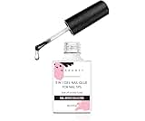 Makartt Gel Nail Glue: 3 in 1 Nail Glue for Acrylic Nails Extension Super Strong Adhesive Bond Long Lasting Brush on Glues for Tips, Base Coat & Slip Solution, & Stick Rhinestone, Curing Needed, 15ml
