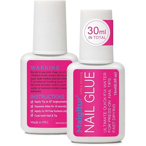 30ML Super Strong Nail Glue for Press Ons, Fake Nail Tips, Acrylic Nails No Uv Ligh...