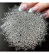 30 Sheets Silver Nail Art Stickers 3D Self-Adhesive Line Nail Decals Silver Star Nail Stickers Mo...