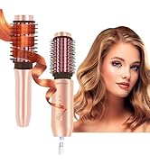 3-in-1 Cordless Curling Iron & Heated Round Curling Brush & Hair Straightener Brush, Portable Rec...