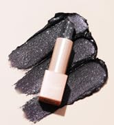 Oulac Halloween Black Lipstick Grey Black with Silver Shimmer - Moisture Creamy Lipstick for Wome...