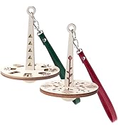 CustomyLife 2pcs Wrist Yarn Holders with Leather Wristbands, Portable Yarn Ball Minder Wooden Yar...