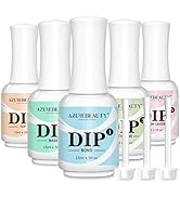 AZUREBEAUTY 5+3 Pcs Dip Powder Liquid Set - 15ml/0.5oz Large Capacity Dipping Powder Base & Top, ...