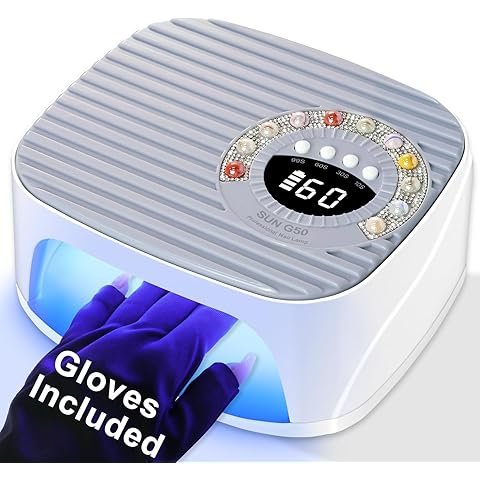 LIMEGIRL UV LED Nail Lamp Kit for Gel Polish Professional Fast Curing Grey Dryer Light Set with 45PCS Lamp Beads and Gloves Cordless Rechargeable Nail Art Cure Machine for Manicure Pedicure