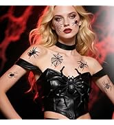30 Sheets Halloween Tattoos Spider Web Halloween Temporary Tattoos for Adults Spider Halloween Ta...