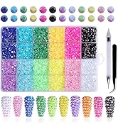 LIUDAMAI 17000 Pcs 5MM Resin Acrylic AB Nail Art Rhinestones 12 Colors Round Gemstone Decoration ...