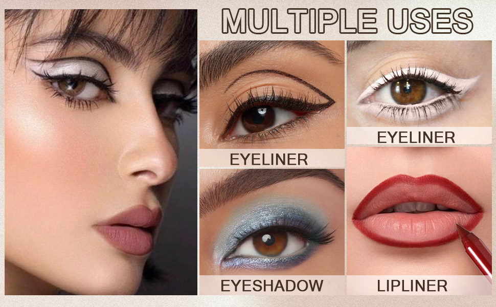 evpct 1Pcs Black Color Gel Glitter Eyeliner Pencils Set for Women Waterline Waterproof