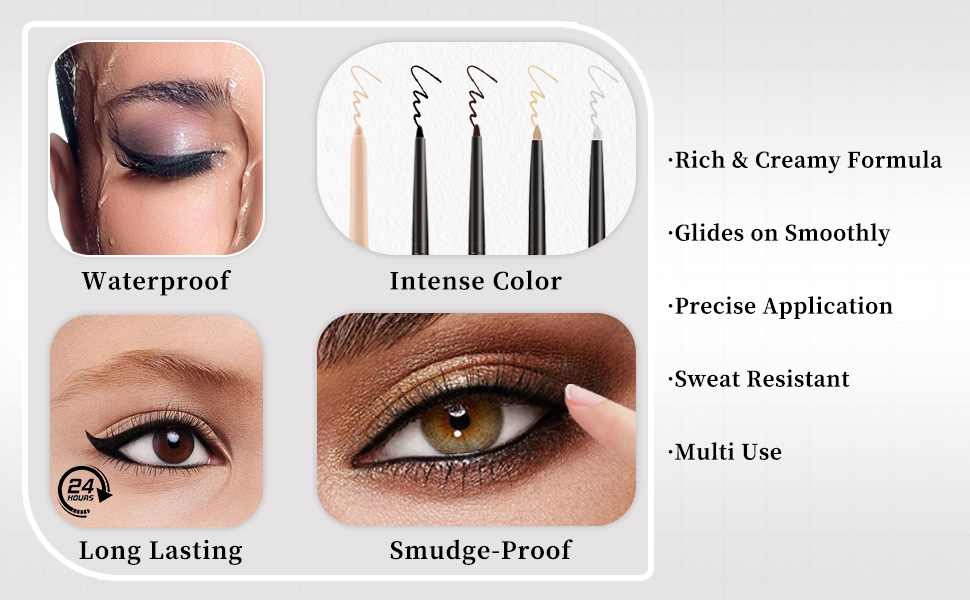 black brown Eyeliner pencil waterline prime mature older women 60 plus gel best soft silver glitter