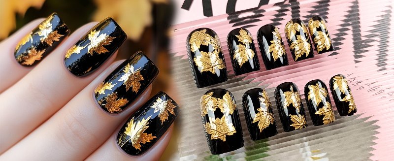 Maple Leaf Press on Nails
