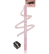 Waterline Gel Eyeliner Pencil, Light Pink Shimmer Waterproof Long Lasting Eyeliner Pencils Sensit...
