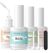 AZUREBEAUTY Dip Powder Liquid Set 15ml/0.5oz, 8 Pcs Dipping Powder Base Activator and Top Coat Br...