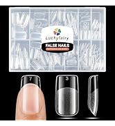 Short Square Gel Nail Tips Half Matte Short Square Gel x Nail Tips Full Cover 240PCS for Acrylic ...