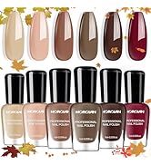 Morovan Brown Nail Polish Set: Fall Nude Dark Chocolate Nail Polish Kit Regular Air Quick Dry Aut...